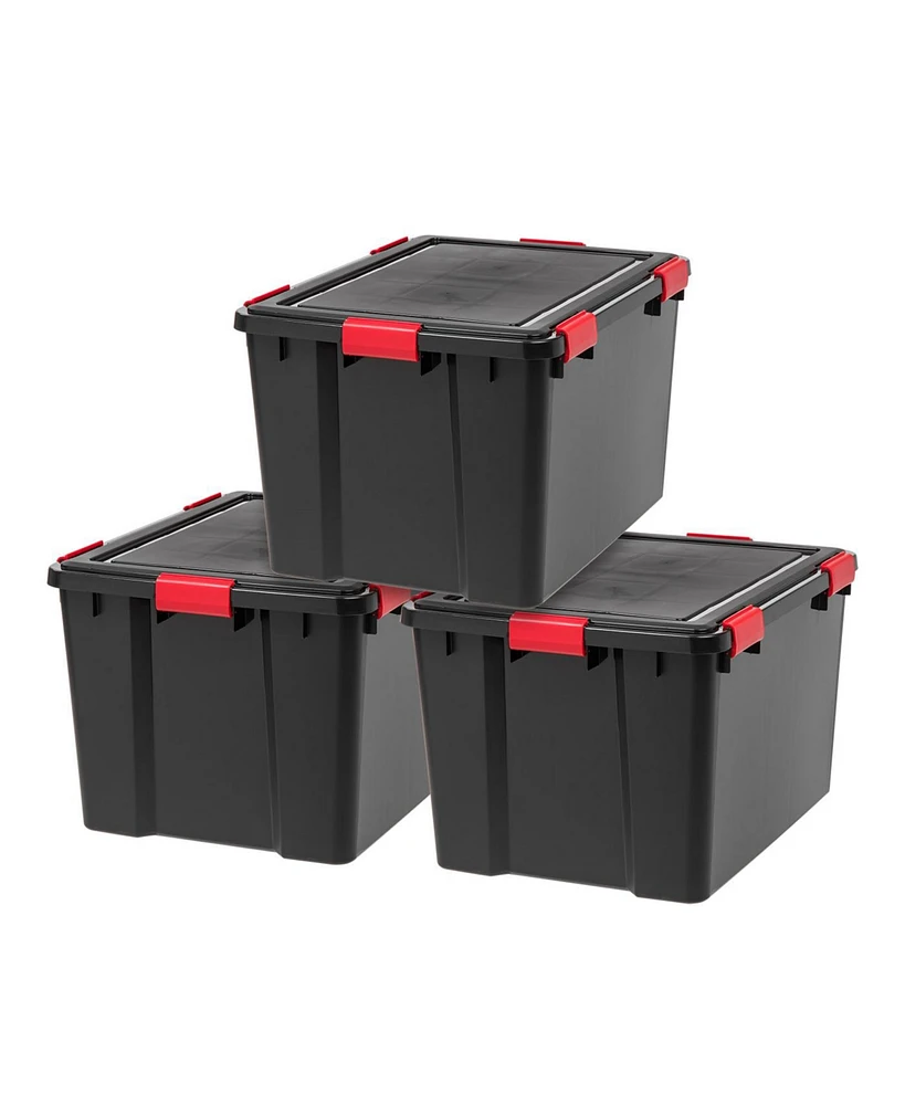 Iris Usa 74 Qt Storage Box with Gasket Seal Lid, 3 Pack - Bpa-Free, Made in Usa