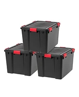 Iris Usa 74 Qt Storage Box with Gasket Seal Lid, 3 Pack - Bpa-Free, Made in Usa