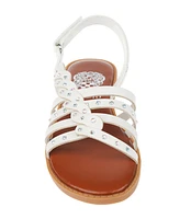 Vince Camuto Big Girl's Braid Strappy Sandal with Rhinestones Polyurethane Sandals