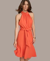 Donna Karan Women's Tie-Waist Halter-Neck Midi Dress