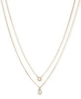 Dkny Double Row Pendant Necklace, 16" long + 3" Extender