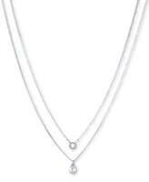 Dkny Double Row Pendant Necklace, 16" long + 3" Extender