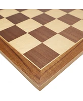 We Games Deluxe Walnut Wood Veneer Chess Board - 18 in.