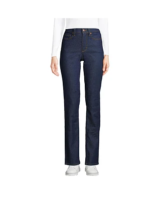 Lands' End Women's Recover High Rise Straight Leg Blue Jeans