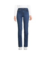 Lands' End Women's Recover High Rise Straight Leg Blue Jeans