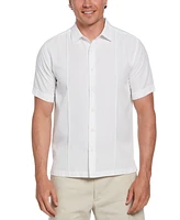 Cubavera Men's Textured One-Tuck Panel Short Sleeve Button-Down Shirt