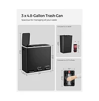 Slickblue Trash Can With 3 Compartments