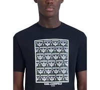 Karl Lagerfeld Paris Men's Multiplied Kocktail Karl Square Logo Graphic T-Shirt