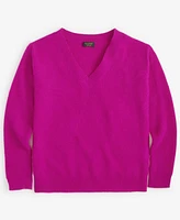 Charter Club Women's 100% Cashmere Ribbed V-Neck Sweater, Regular & Petites, Created for Macy's