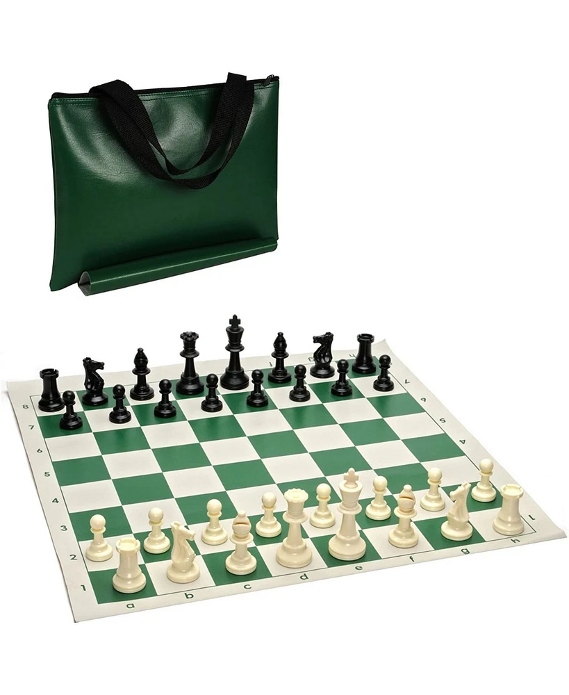 We Games Tournament Chess Pack, Rollup Board, Tote, Staunton King 3.75 in.