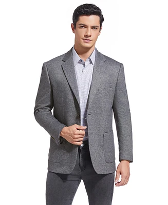 Duchamp London Men's Grey Solid Stretch Sport Coat