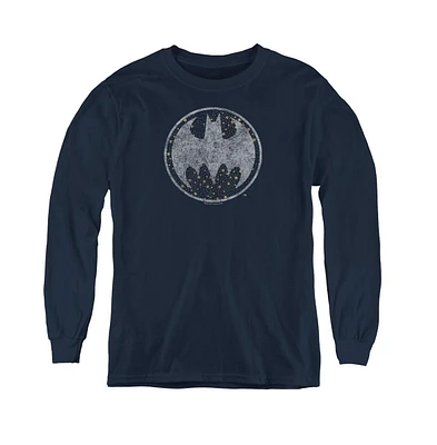 Batman Boys Youth Starry Night Shield Long Sleeve Sweatshirts