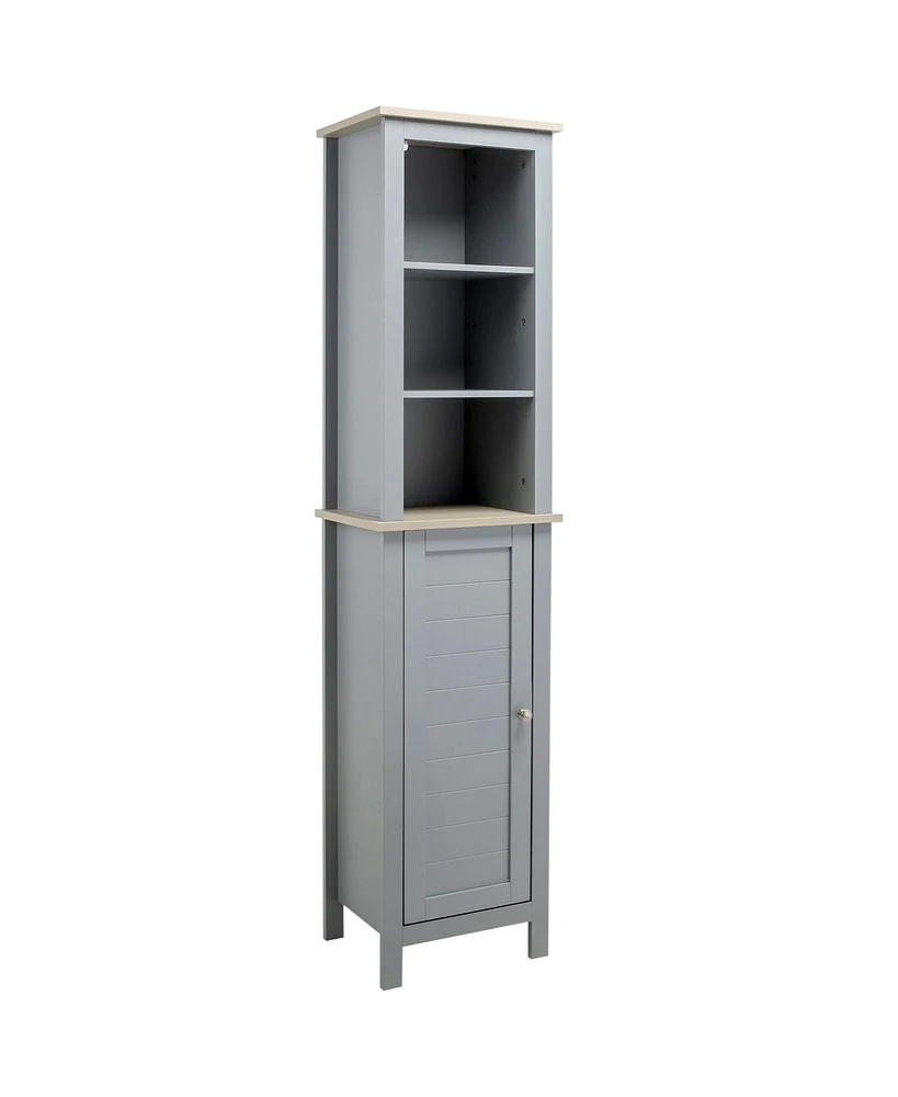 Kleankin Storage Cabinet, Bathroom Organizer Linen Tower w/ Adjustable Shelf