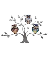 Fc Design 27.25"W Owls Standing on Tree Wall Plaque Decor Home Decor Perfect Gift for House Warming, Holidays and Birthdays