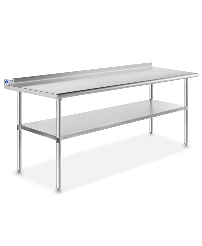 Gridmann x Inch Stainless Steel Table w/ Backsplash and Undershelf