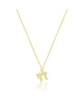 Etoielle Yellow Gold Tone Cz Chai Necklace