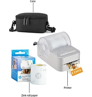 Hp Sprocket Panorama Portable Label Printer & Photo Starter Bundle
