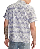 Lucky Brand Men's Ikat Camp Collar Short Sleeve Shirt