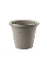 Crescent Garden Emma Plastic Flower Pot, Cappuccino, 12 Inches