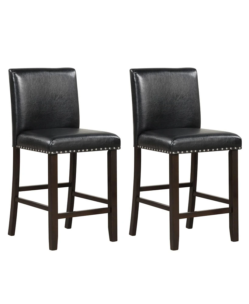 Sugift Set of 2 Bar Stools with Back for Kitchen Island