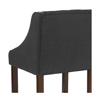 Hadleigh Upholstered Counter Stool 24" High Transitional Tufted Counter Stool With Accent Nail Trim