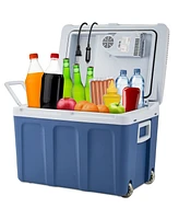 Ivation Electric Cooler & Warmer, 45 L Portable Cooler w/Wheels - Blue