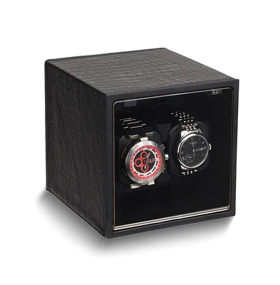 Diamond2Deal Rotations Acrylic Window Wood Composite Dual Watch Winder