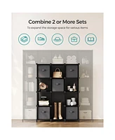 Slickblue Cube Storage Organizer with Boxes, Customizable Shape, Bedroom, Living Room-12 Cubes