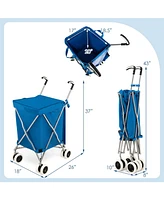 Inolait Folding Shopping Utility Cart with Water-Resistant Removable Canvas Bag