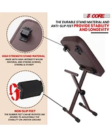 5 Core Keyboard Bench X Style Piano Stool Heavy Duty Adjustable Keyboards Chair