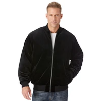 KingSize Big & Tall Velour Full Zip Bomber Jacket