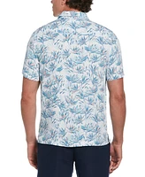 Cubavera Men's Textured Short Sleeve Button-Front Floral Print Shirt