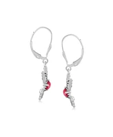 American West Jewelry Sterling Silver Women's Drop & Dangle Earrings Genuine Gemstone Hummingbird Design