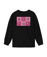 Kirby Boys Character Panels Black Long Sleeve Shirt