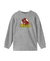 The Flash Boys Dc Comics Youth Athletic Heather Gray Long Sleeve Shirt