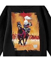 Bioworld Boys Usagi Yojimbo Mounted Horse Key Art Youth Black Crew Neck Sweatshirt