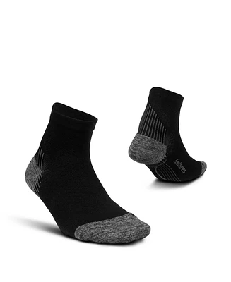 Feetures Men's Plantar Fasciitis Relief Cushion Quarter Sock- Targeted Compression Sock for Men & Women