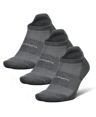 Feetures Men's High-Performance Cushion No Show Tab Solid- For Men & Women, Athletic Ankle Socks, Moisture Wicking - 3Pack