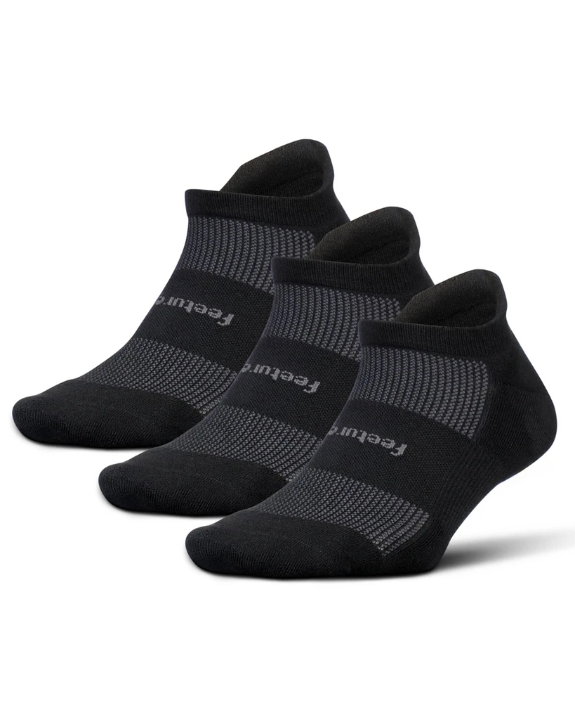 Feetures Men's High-Performance Cushion No Show Tab Solid- For Men & Women, Athletic Ankle Socks, Moisture Wicking - 3Pack