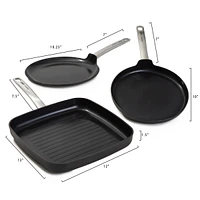 BergHOFF Graphite Non-stick Ceramic Pancake Pan 10.25", Sustainable Recycled Material