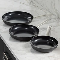 BergHOFF Graphite 3Pc Non-stick Ceramic Frying Pan/Skillet Set