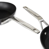 BergHOFF Essentials 5Pc Non-stick Hard Anodized Cookware Set For Two With Glass lid, Black