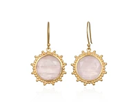 Satya Jewelry Gold Rose quartz Earrings