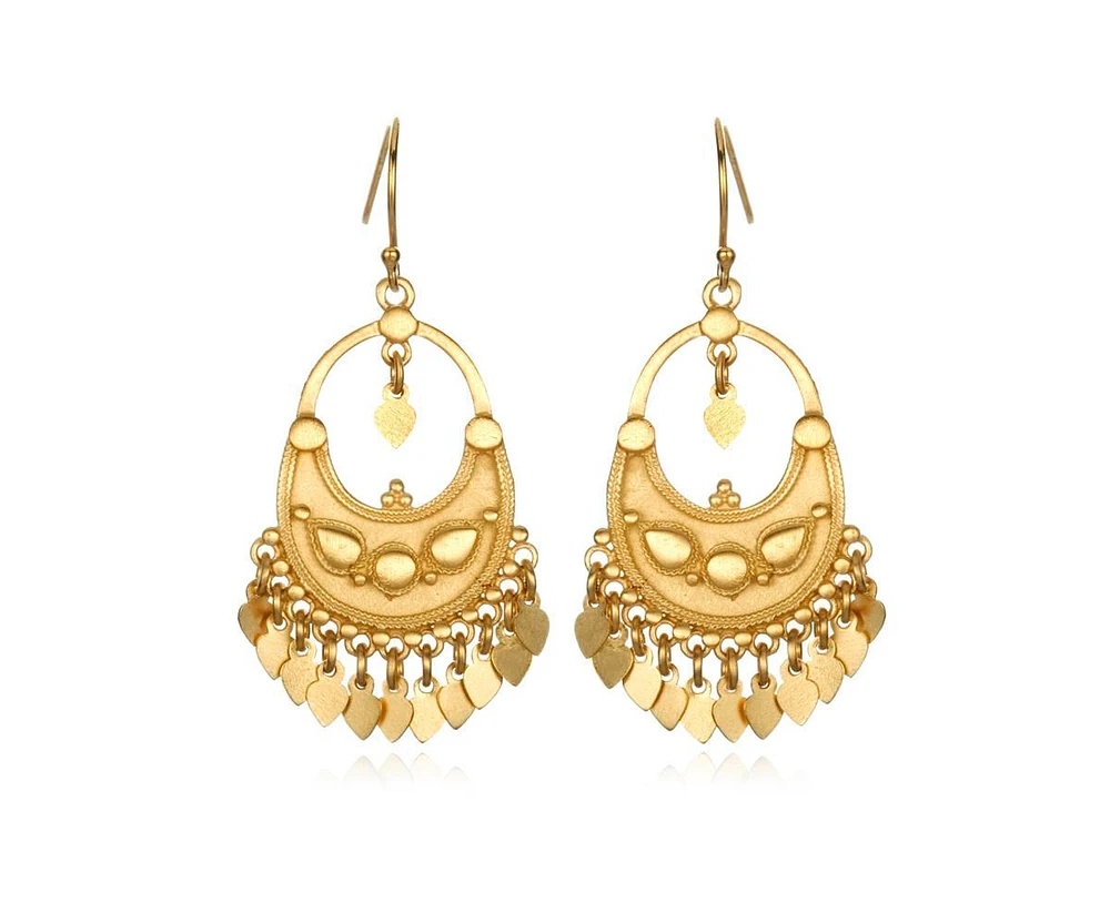 Satya Jewelry Gold Veils - Petal Chandelier Earrings