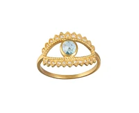 Satya Jewelry Keeper of Positivity Eye Blue Topaz Ring