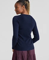 Charter Club 100% Cashmere Women's Long-Sleeve Crewneck Sweater, Regular & Petites, Created for Macy's