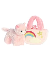 Aurora Small Pastel Rainbow Kitty Fancy Pals Fashionable Plush Toy Pink 7"