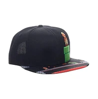 Super Mario Men's Video Game 8-Bit Black Snapback Hat