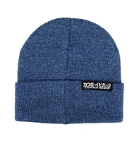 Cowboy Bebop Men's Ein Blue Peek A Boo Marl Roll Cuffed Plain Skull Knitted Embroidered Beanie hat