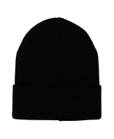 Demon Slayer Men's Tanjiro Earring Embroidered Plain Black Cuffed Knitted Winter beanie Hat